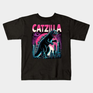 CATZILLA - Epic Battle of Colossal Cats Kids T-Shirt